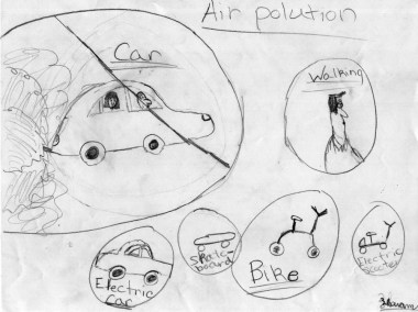 A childs depiction of air pollution and the school journey